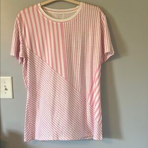 Pink and White Striped T-Shirt